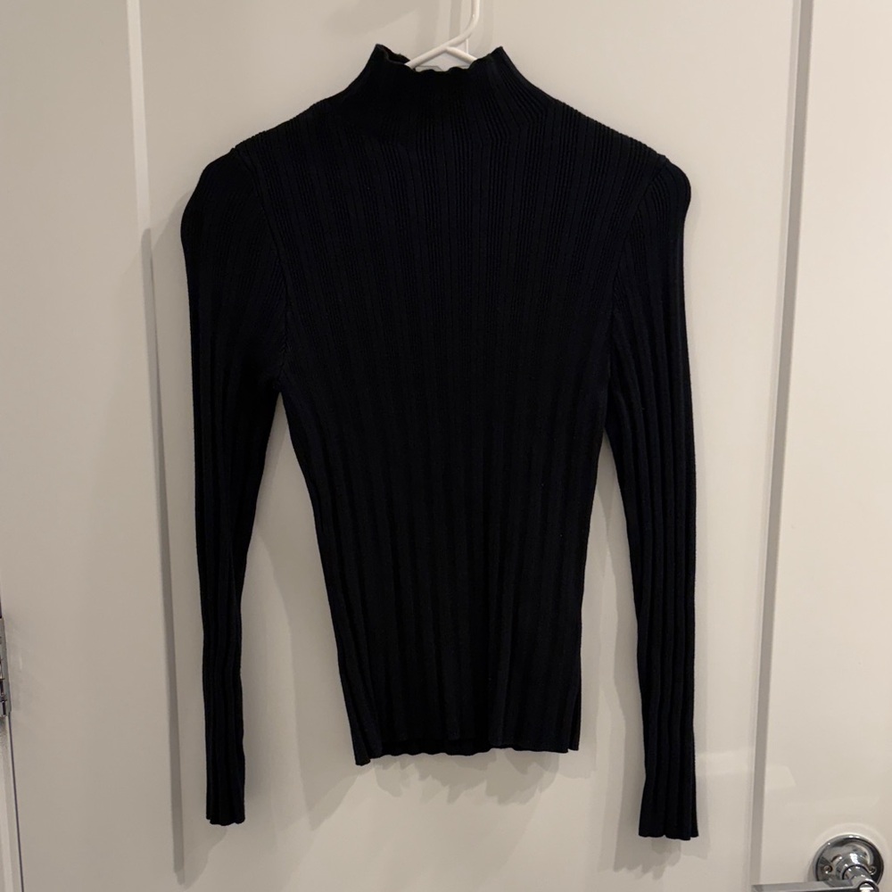 Abercrombie & Fitch Black Ribbed Knit Top